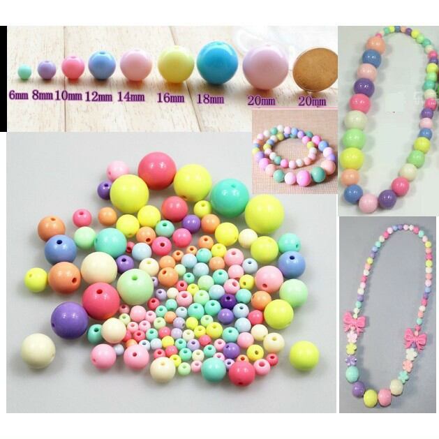 150 hạt nhựa tròn màu pastel size 4mm (10gr)