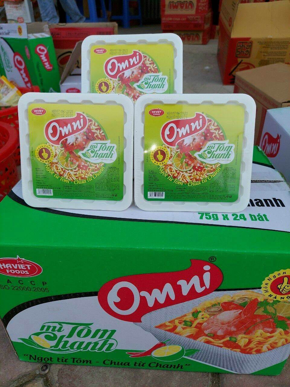 Thùng mì tôm chanh Omni bát 24 bát/thùng - date luôn mới nhất