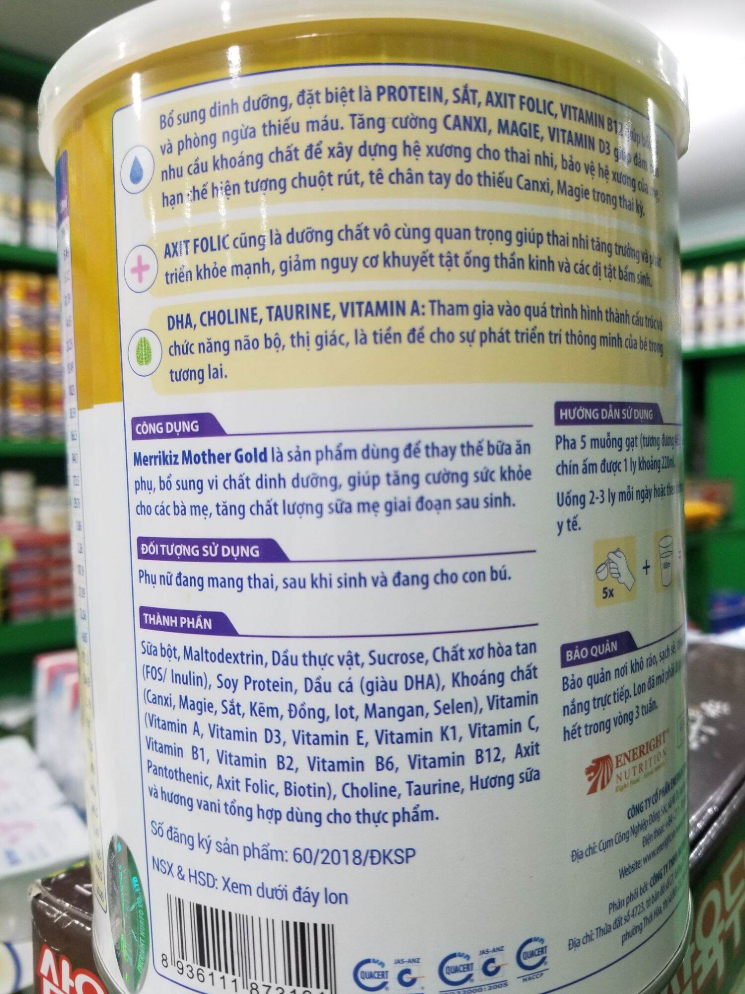 [HCM]SỮA MERRIKIZ BẦU 900G