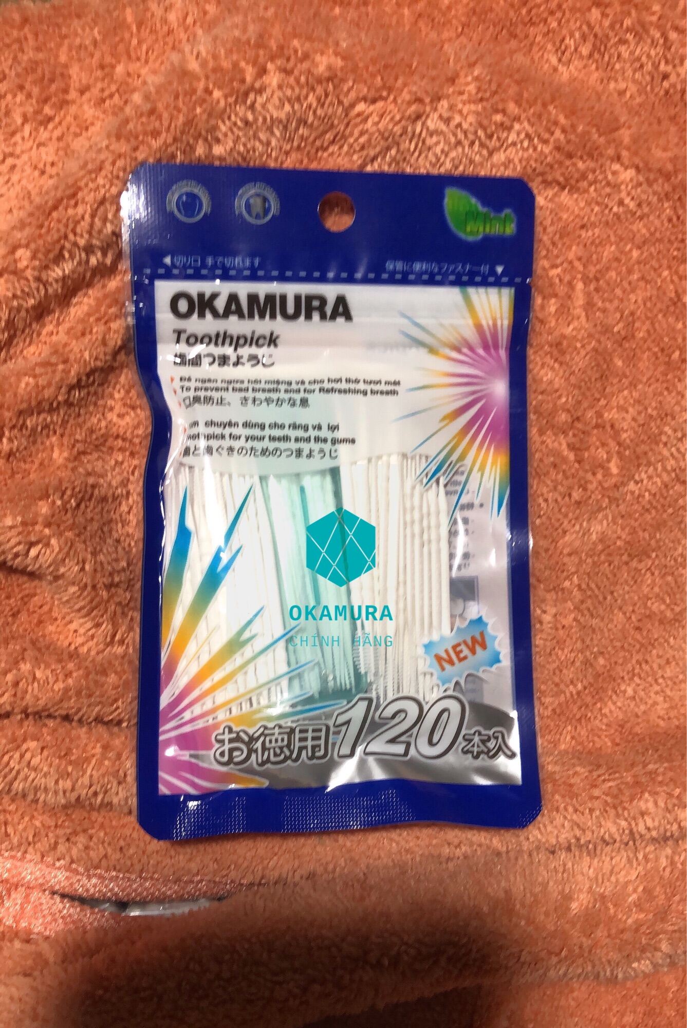 Tăm nhựa Okamura 120 cây/bịch