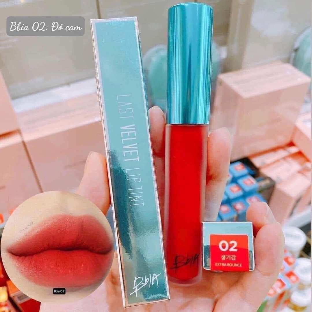 Son kem lì Bbia Last Velvet Lip Tint Version Màu 02 Đỏ Cam