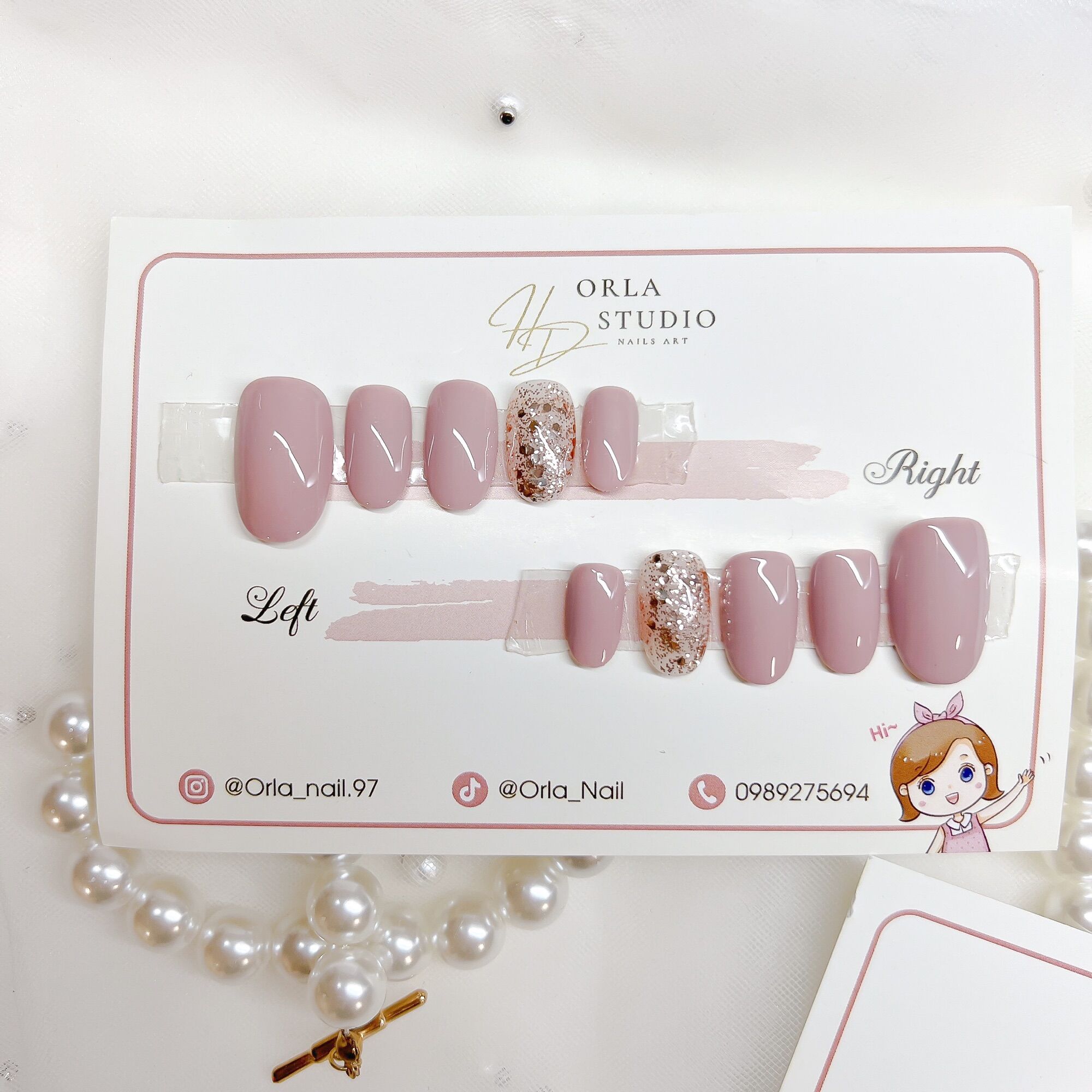 Nailbox sơn trơn tuỳ chọn màu D809