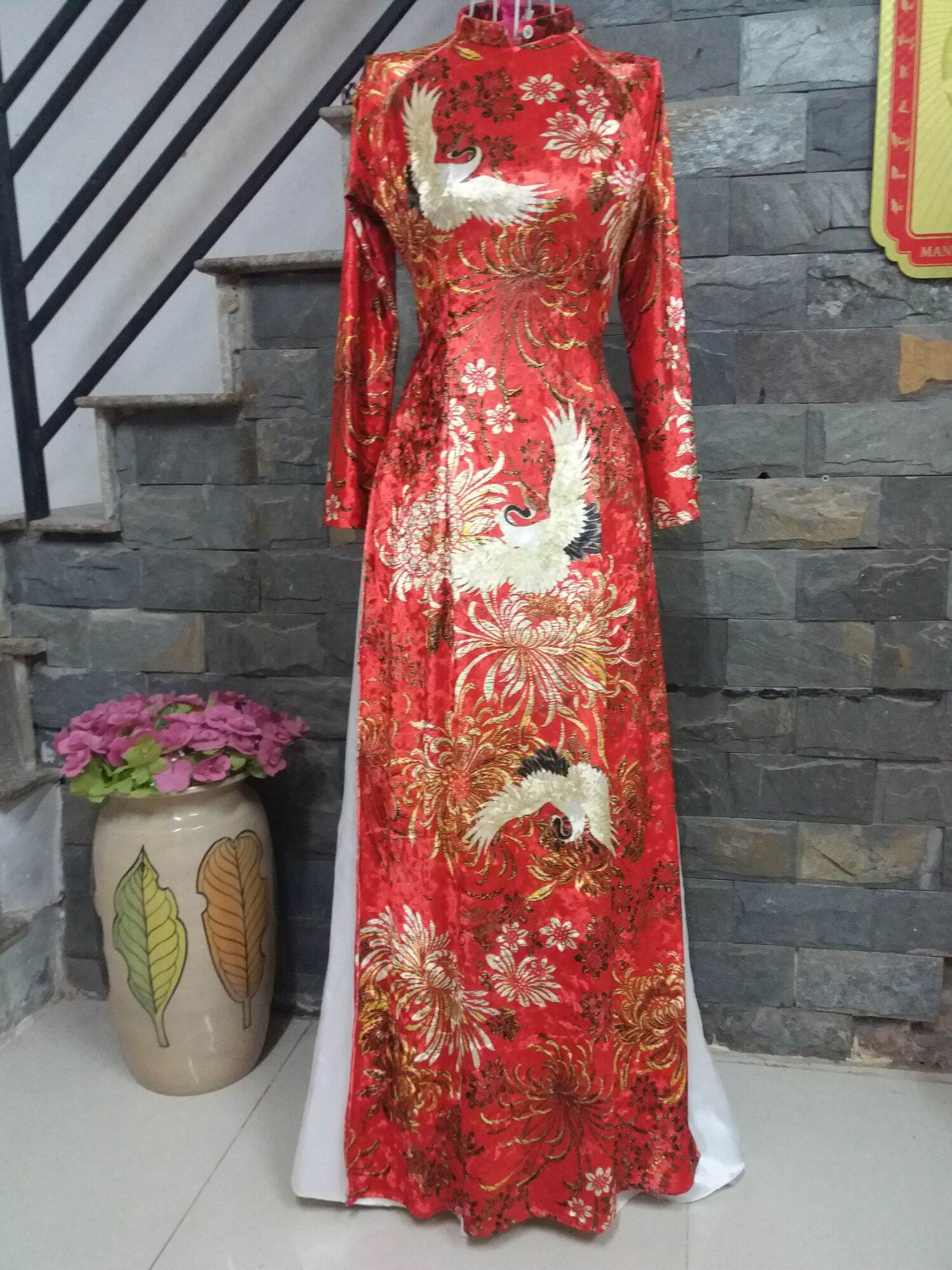 Áo dài nhung cao cấp