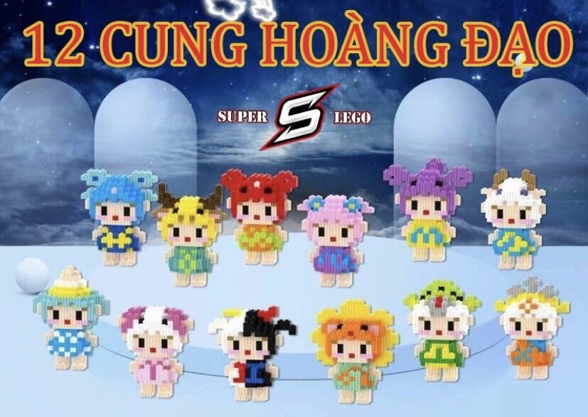 Combo 12 cung hoàng đạo mini tặng kèm búa