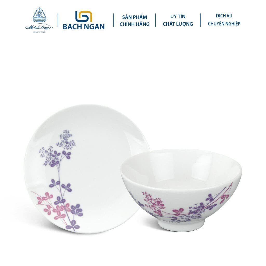 Bộ 10 chén Ăn Cơm Mình Long 11.5 cm - Cỏ tím