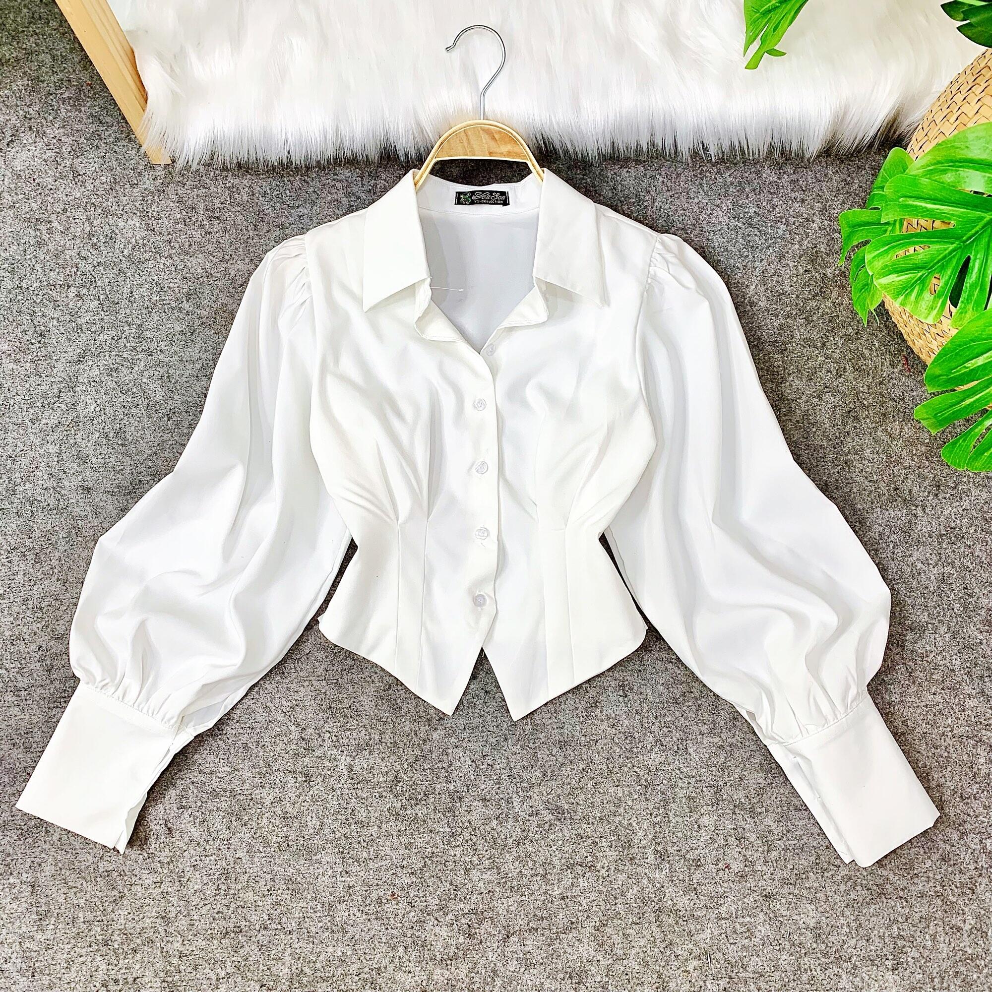 [ MÃ 52 ] ÁO SƠ MI VẠT CHÉO TAY DÀI ( ẢNH SHOP CHỤP )