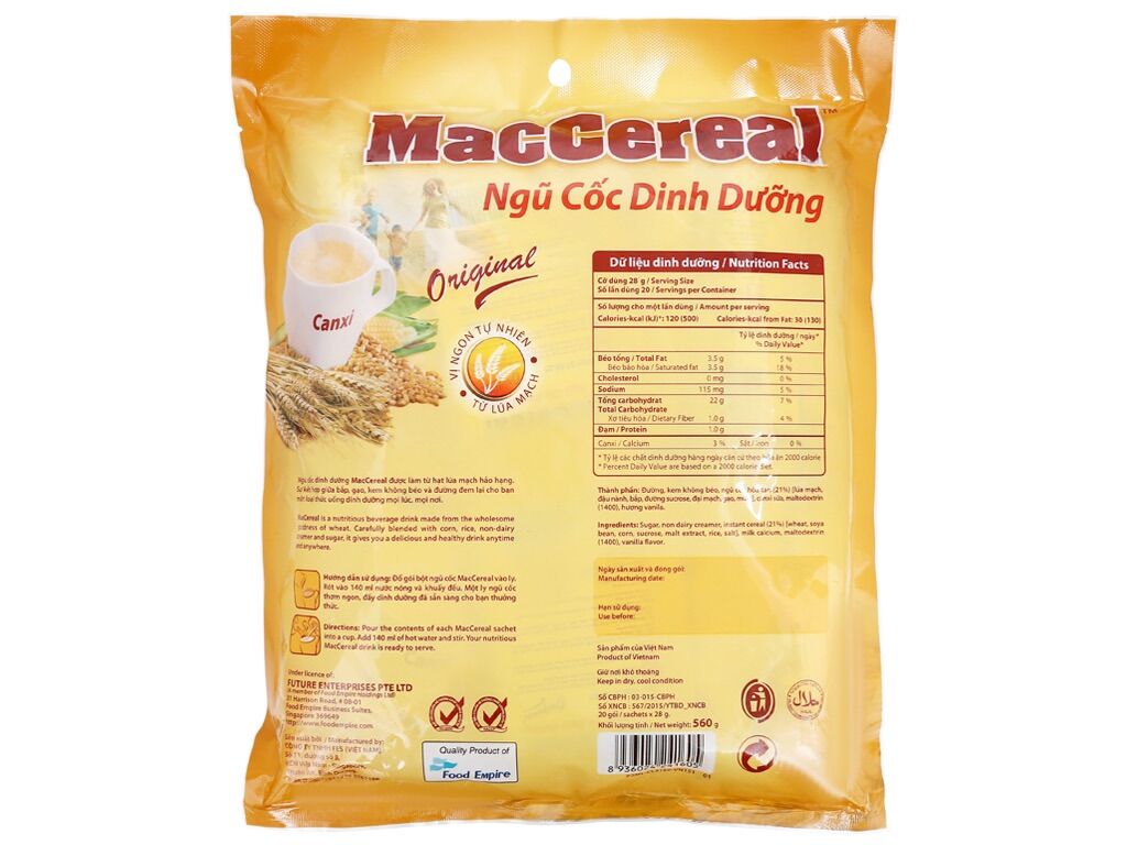 COMBO 3 GÓI NGŨ CỐC DINH DƯỠNG MACCEREAL 560g