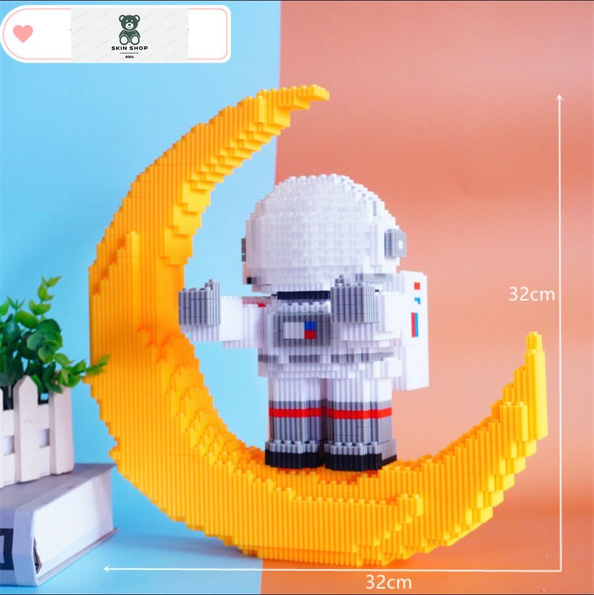Đồ chơi giải trí thông minh Lego lắp ráp 2 mẫu phi hành gia có tặng kèm búa và đèn