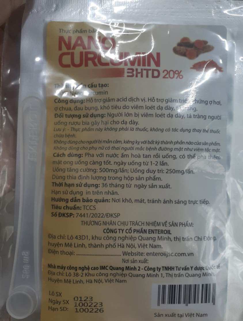 Combo 2 gói Nano curcumin 3HTD 20% Viện hàn lâm date mới