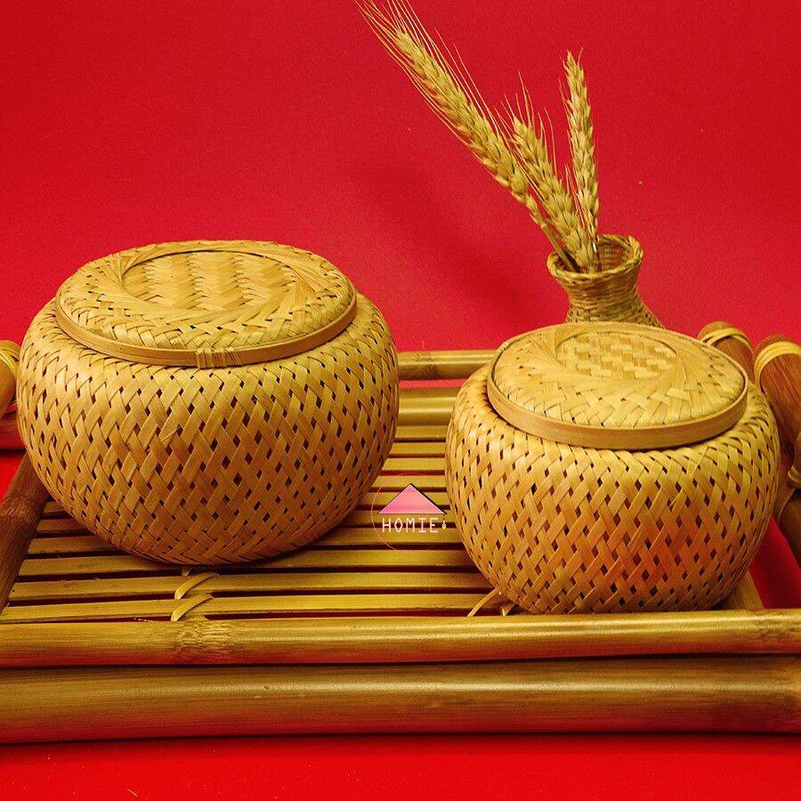 Hộp tre đan đẹp/cơi trầu tre