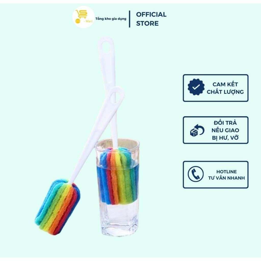 Cây Cọ Rửa Cốc/Chén/Bình Sữa, Cọ Ly Xốp 7 Màu Tiện Lợi, Vệ Sinh, An Toàn MTA-MART2