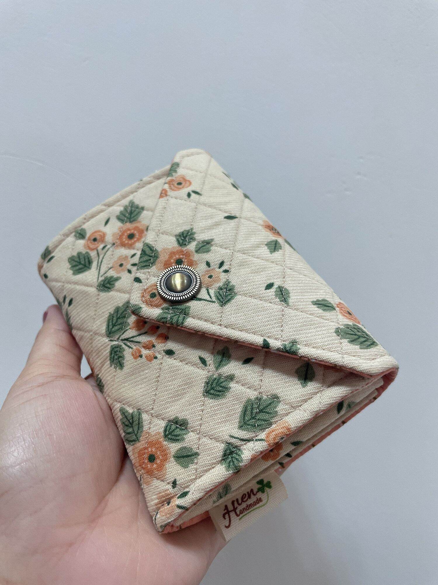 Ví canvas hoa nhí cực sang trọng .Kt 13×9×2