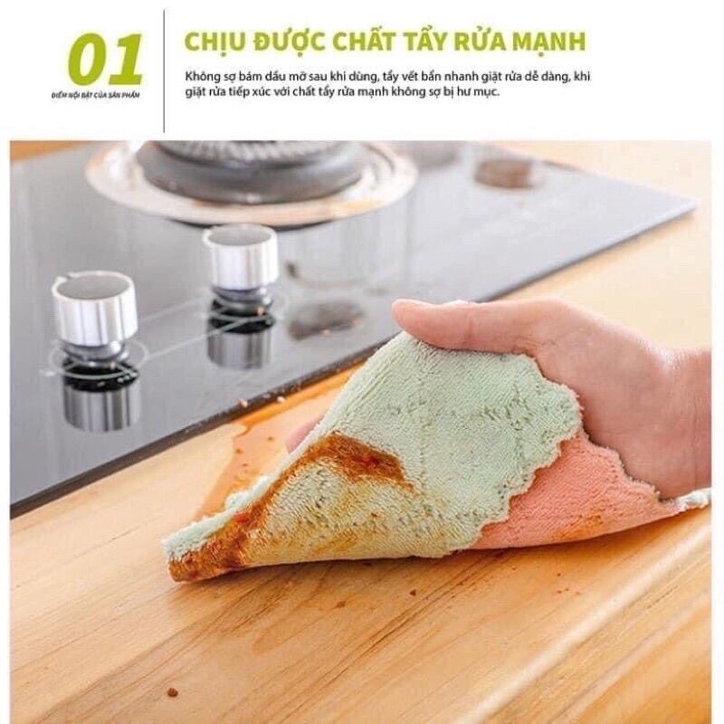[HCM]10 khăn lau bếp 2 mặt thấm hút