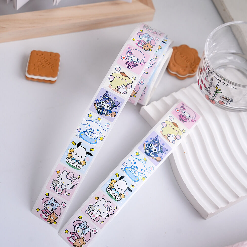 Cuộn 500 tem hình dán sticker hoạt hình 2.5cm