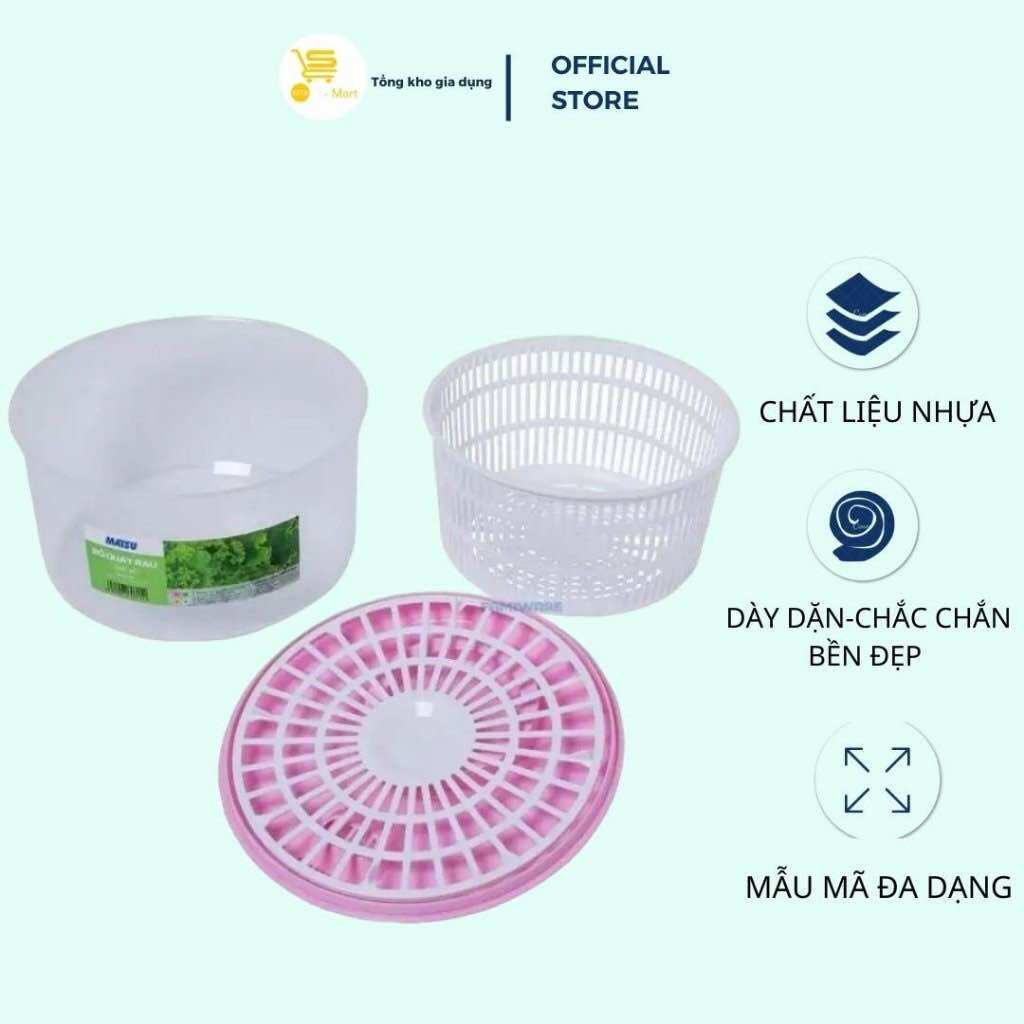 Bộ Quay Rau Matsu Duy Tân Nhỏ-Lớn, Rổ Quay Rau Củ Quả Tiện Lợi, Cao Cấp MTA-MART2