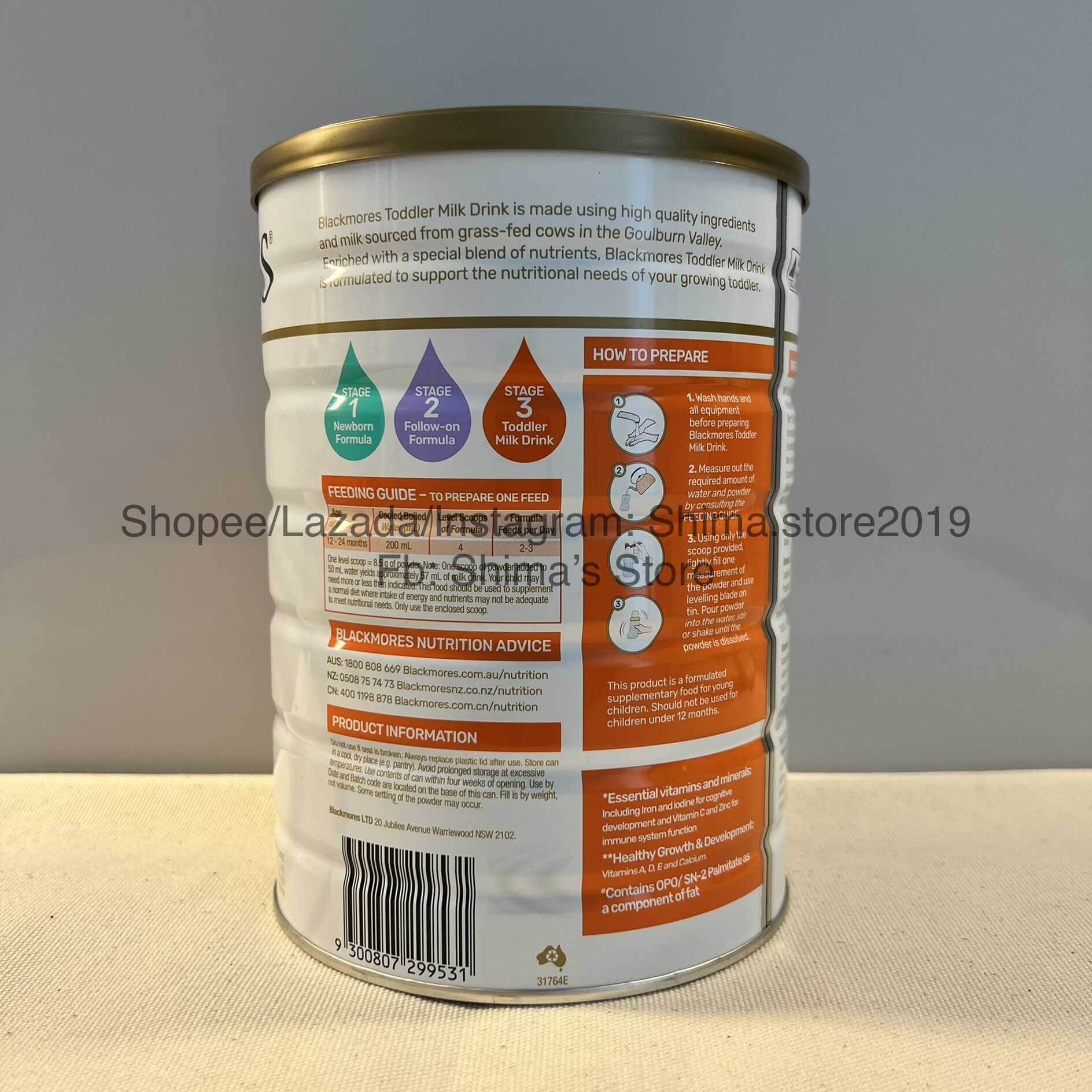 Sữa BLACKMORES số 3 Toddler Úc 900G (1 tuổi trở lên)