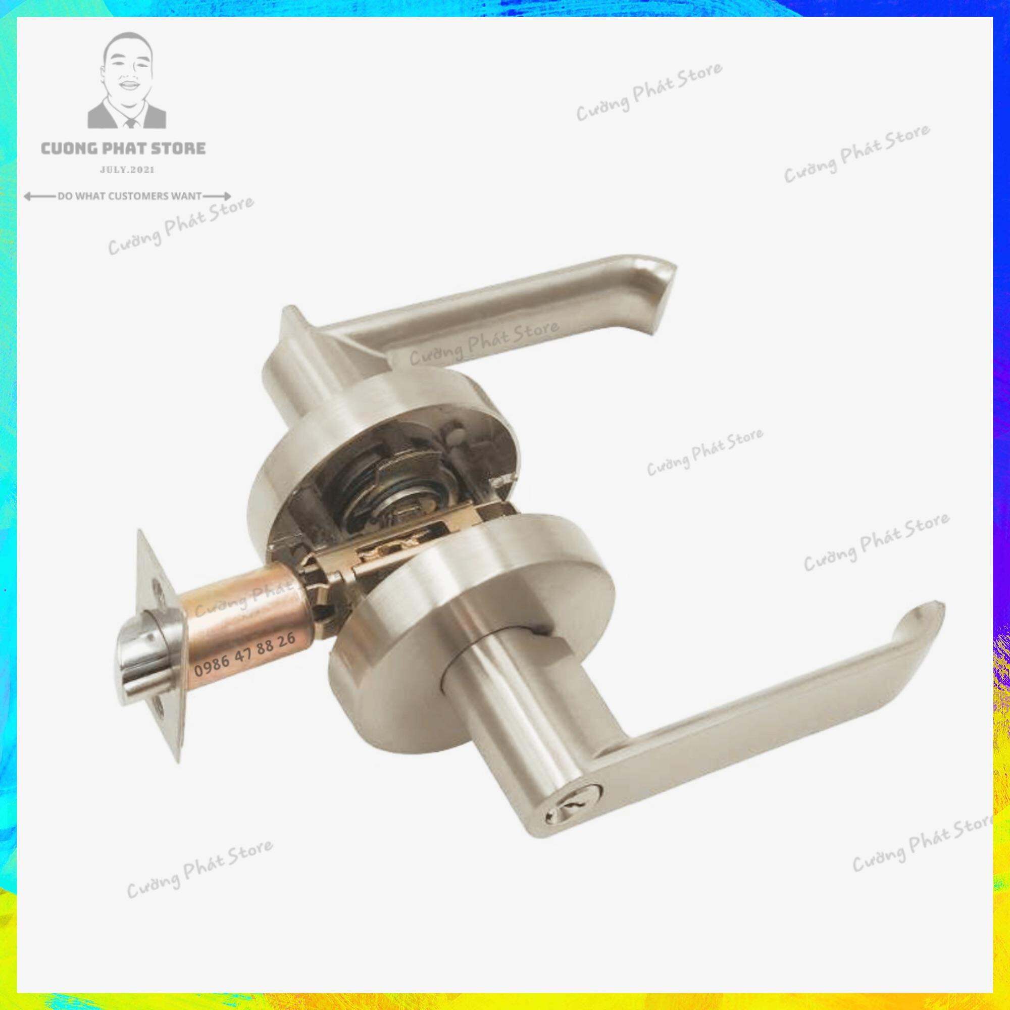 Ổ khoá tròn tay gạt hãng Pasini lắp cho cửa gỗ, cửa nhựa