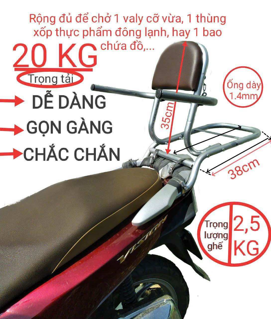 Baga Phượt lắp xe Dream( tặng kèm xốp bọc gác tay)khi mua trọn bộ Baga