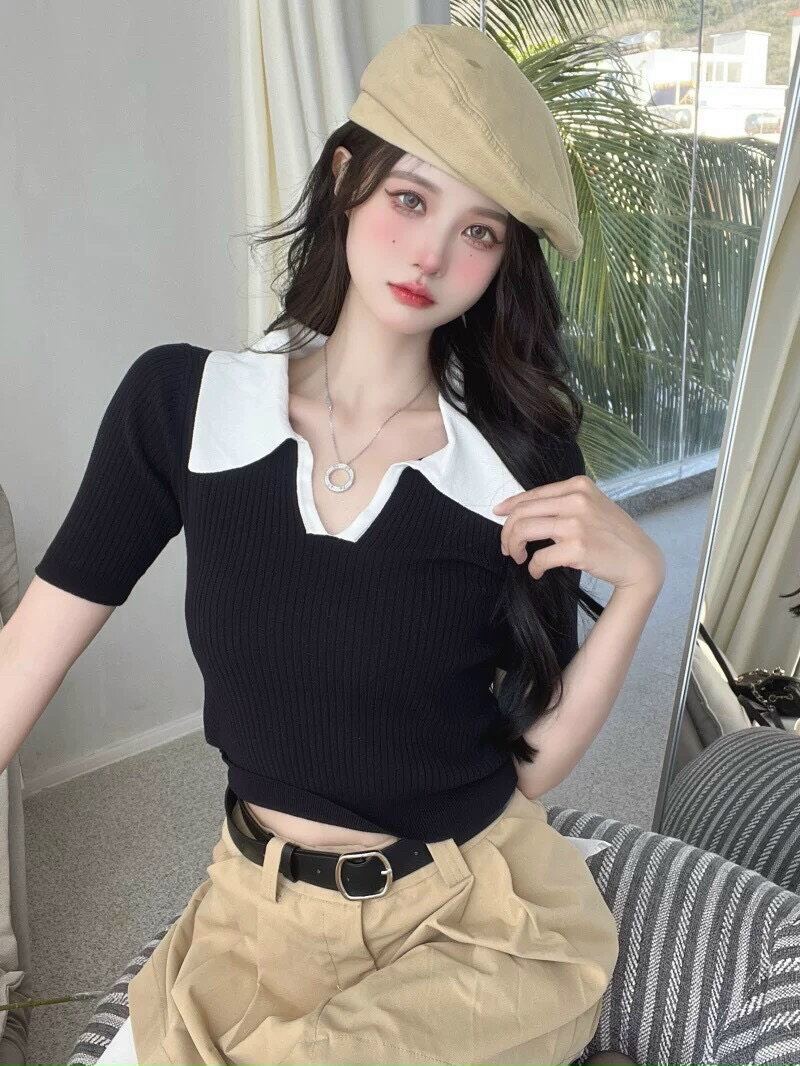 ÁO CROPTOP CỔ TRỤ ÔM BODY H6