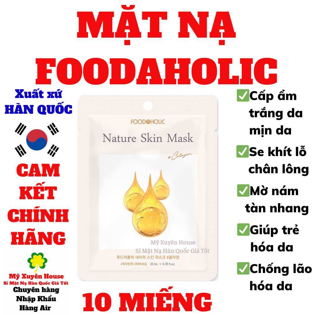 Mặt Nạ Collagen Foodaholic Hàn Quốc Chính Hãng 10 miếng