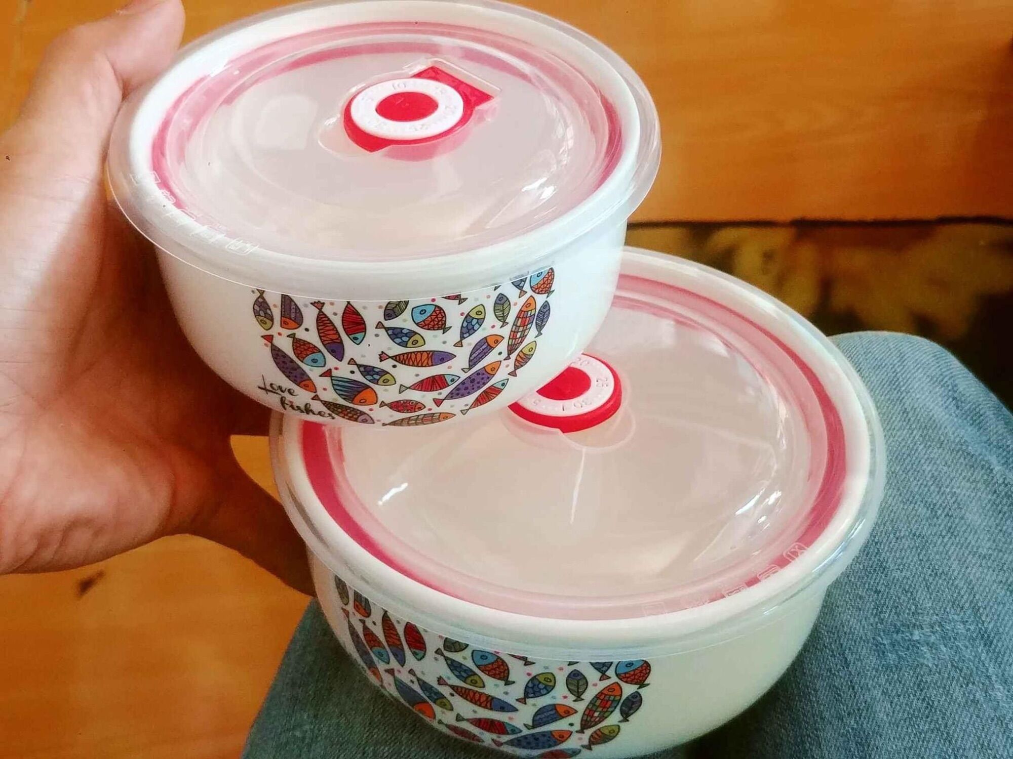 Bộ 2 thố sứ nắp hút chân không