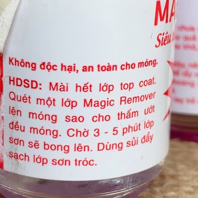 phá gel Magic remover chai đỏ,phá gel,phá bột chỉ 5p là bung