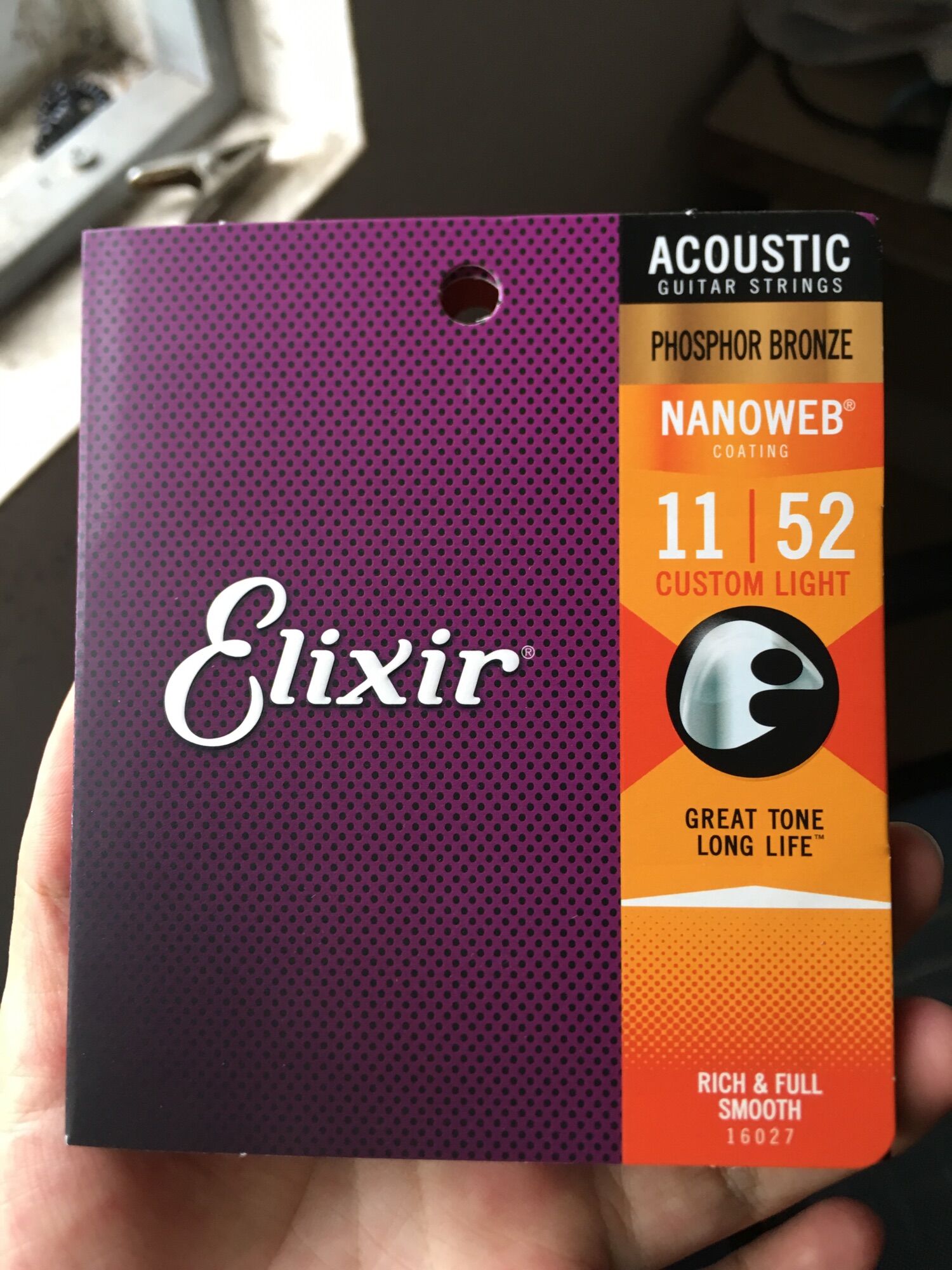 Bộ 6 dây đàn guitar acoustic Elixir chính hãng tặng pick gảy