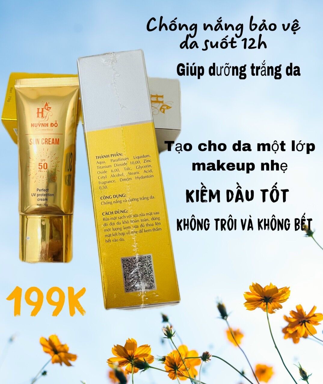Kem chống nắng huỳnh đỗ được quet camera hàng chính