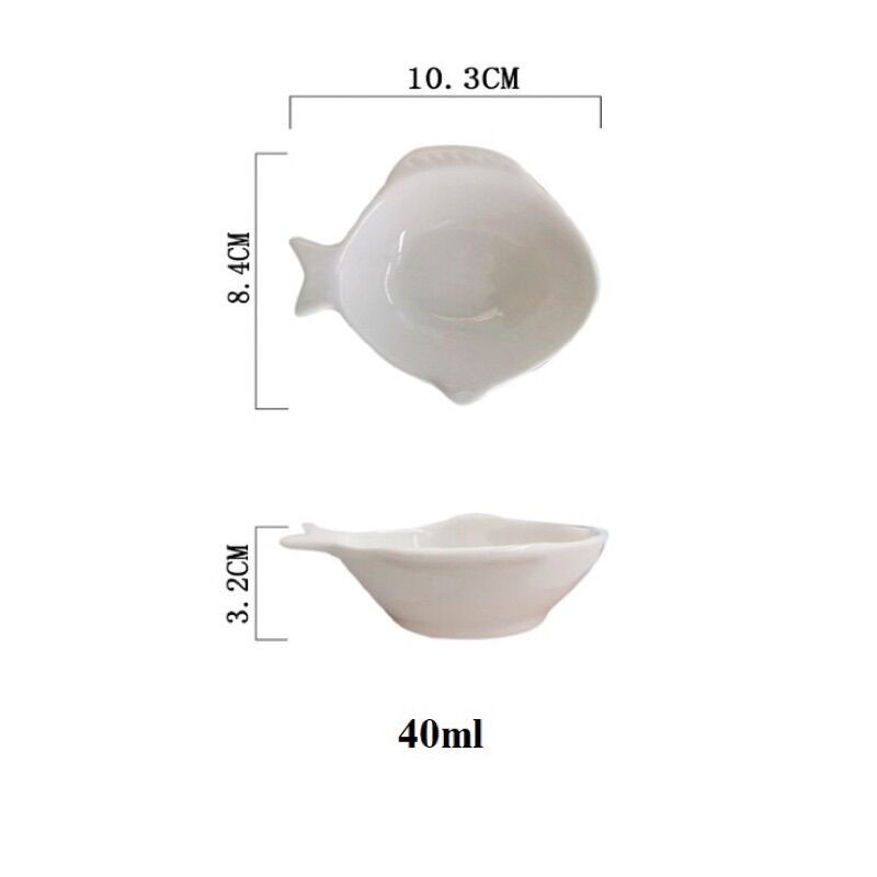 Bát sứ ăn dặm hình cá cơm cho bé 40ml