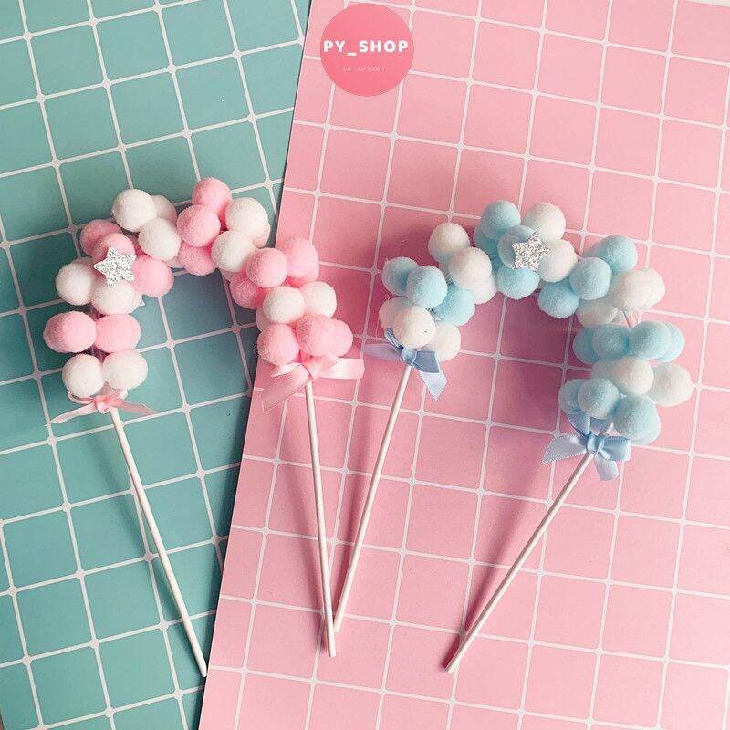 Cổng Bông, Que Cắm Mây Bông Trang Trí Bánh Kem