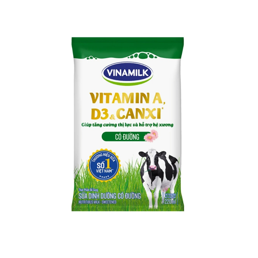 Combo 10 bịch sữa tươi tiệt trùng Vinamilk 220 ml