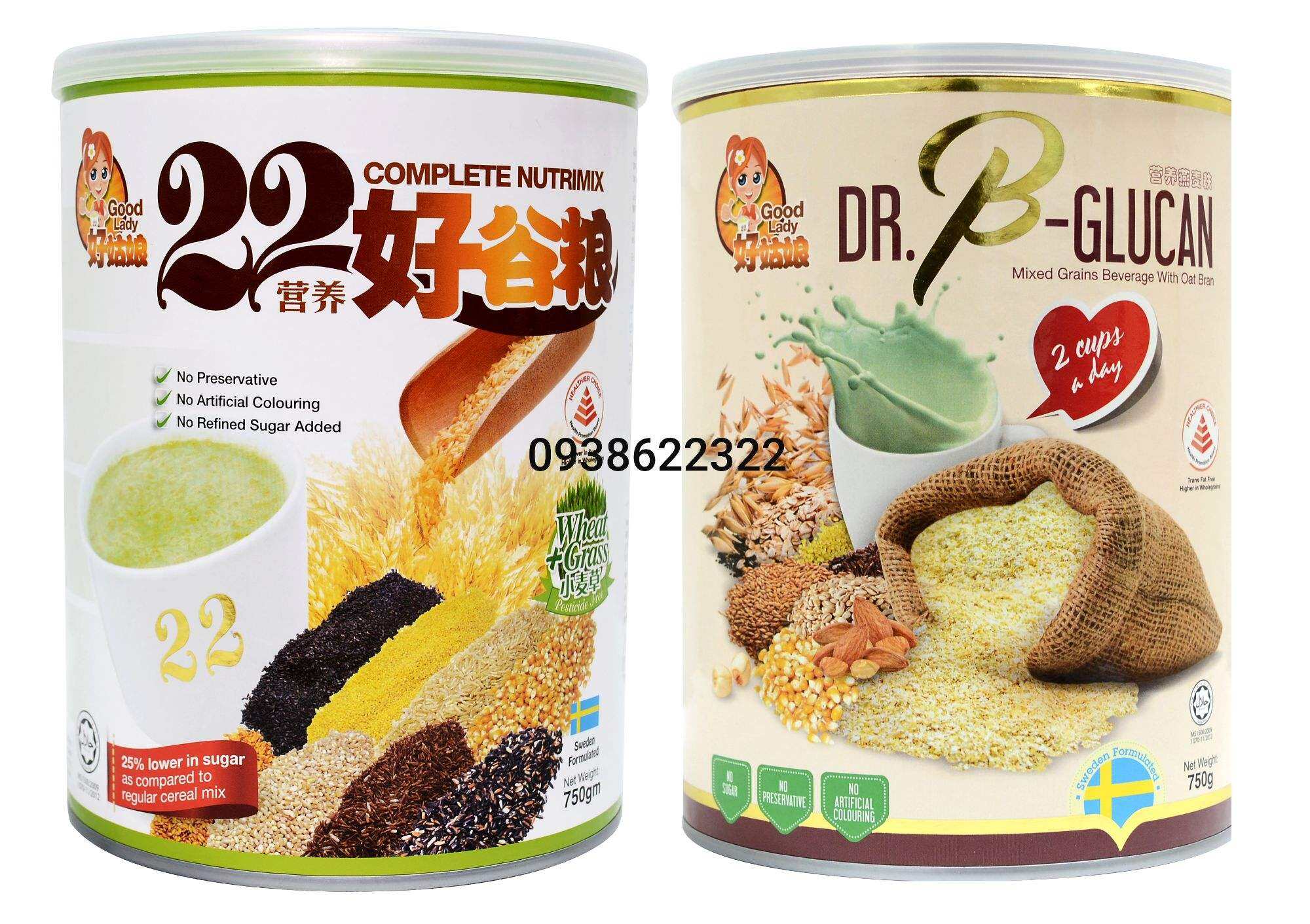 Bột ngũ cốc cao cấp 22 loại hạt 22 Complete Nutrimix Wheat grass - Glucan 750g