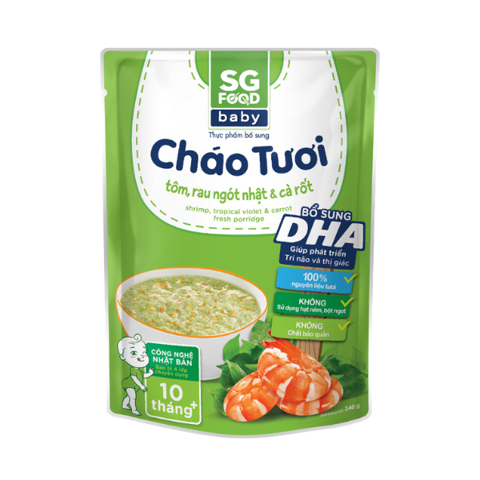 Cháo tươi baby tôm rau ngót nhật cà rốt 240gr