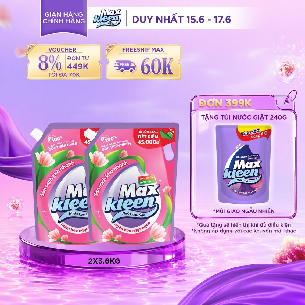 Combo 2 Túi Nước Lau Sàn MaxKleen 3.6kg