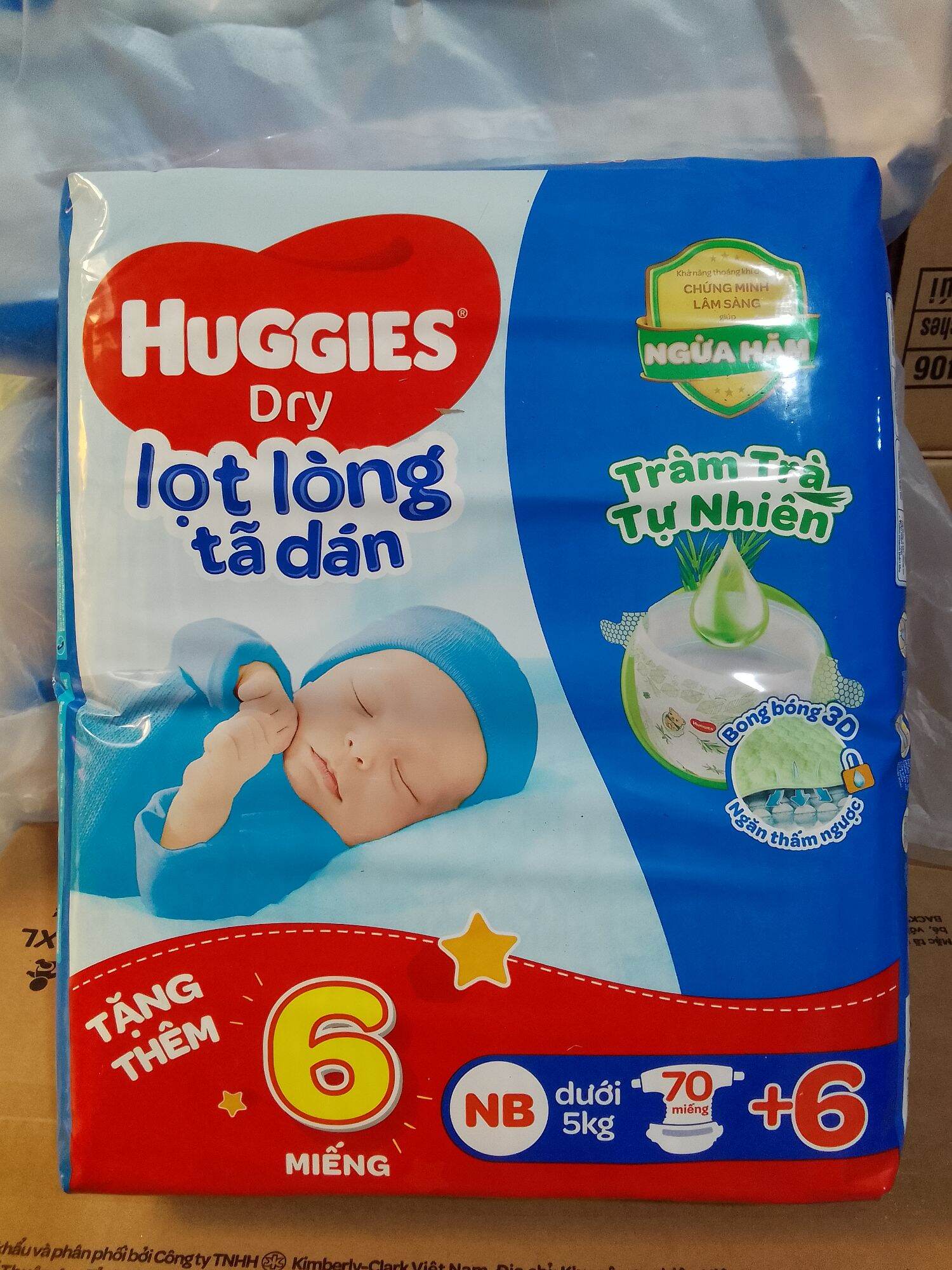 Tã dán sơ sinh Huggies NB70 skin perfect