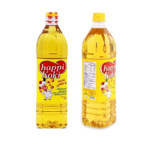 Dầu ăn Happy Koki chai 1 lít