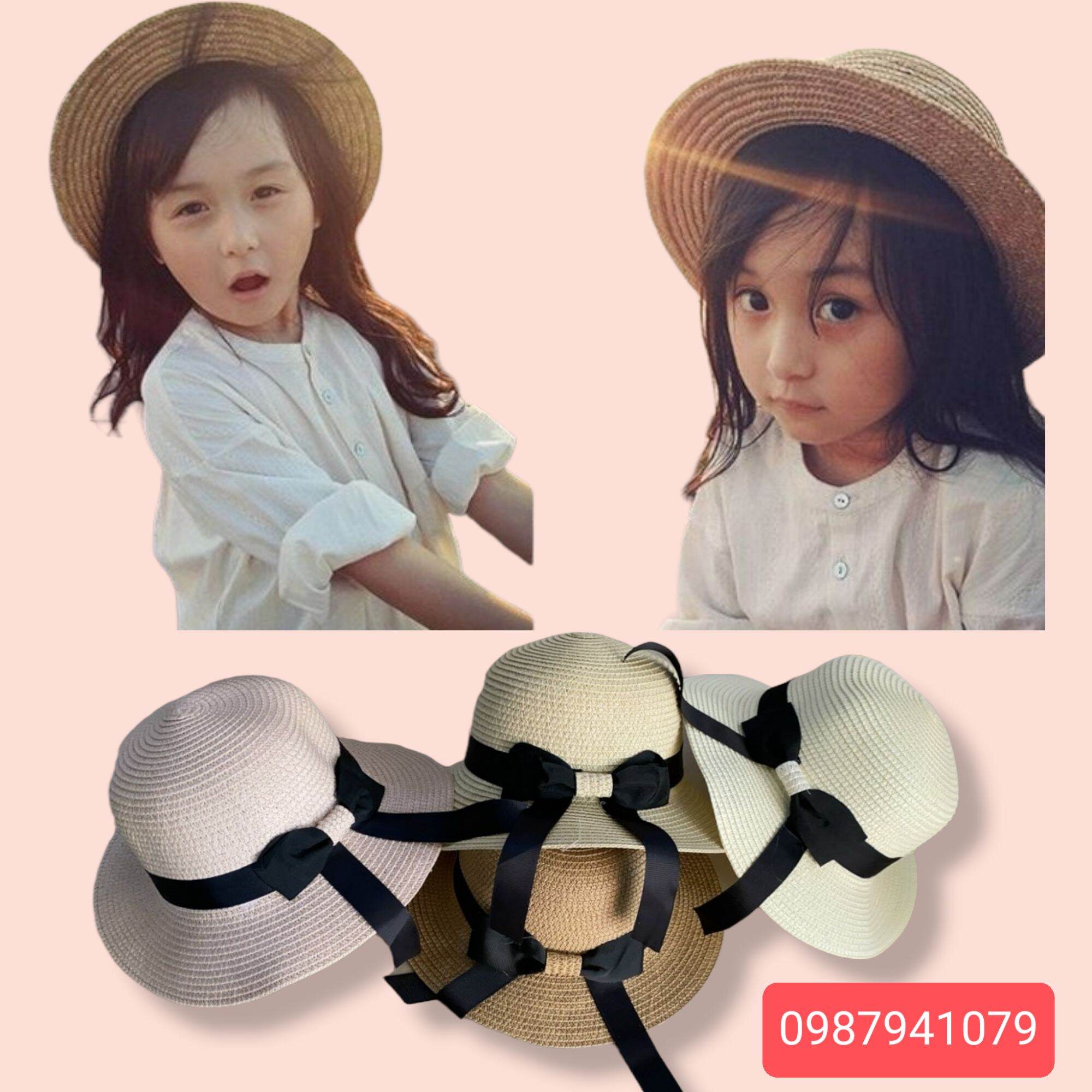 Nón vành rộng cho bé gái, mũ cối cho bé gái