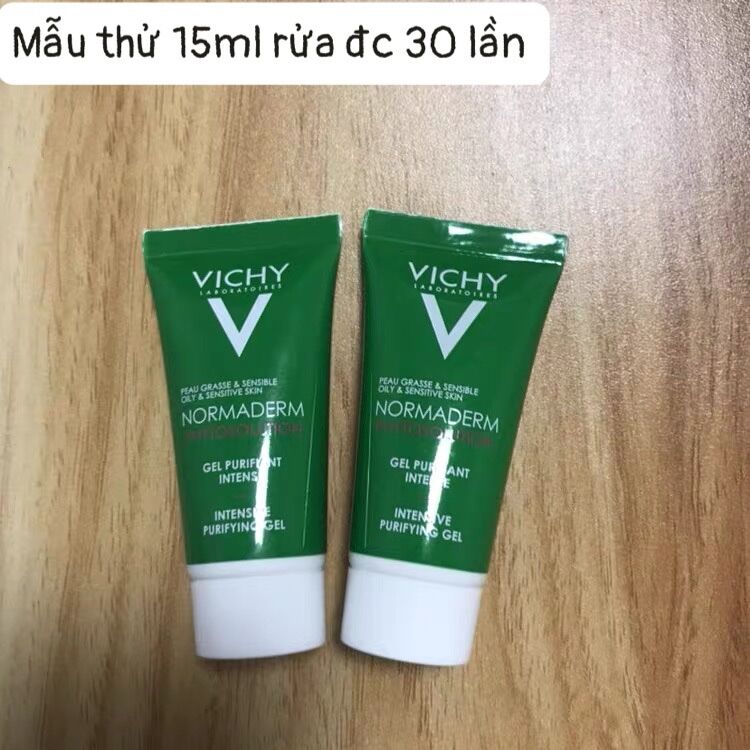 Sữa rửa mặt dạng gel Vichy Normaderm Phytosolution Intensive Purifying Gel 15ml