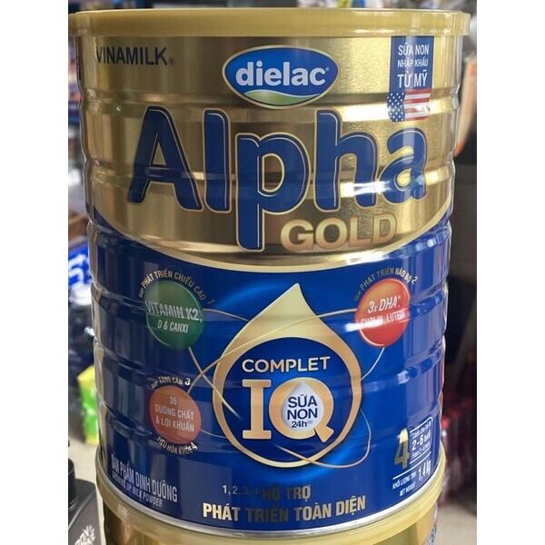 1 lon Sữa Vinamilk Dielac Alpha Gold 4 loại bột lon 1.4kg 1,4kg