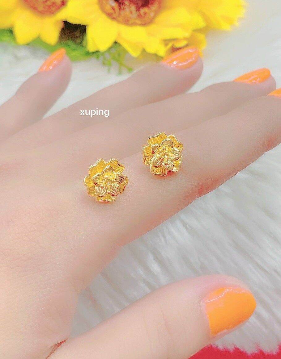 [ Bảo hành 03 tháng ] Đôi bông tai cưới, bông tai mạ vàng 24K Mẫu 170521