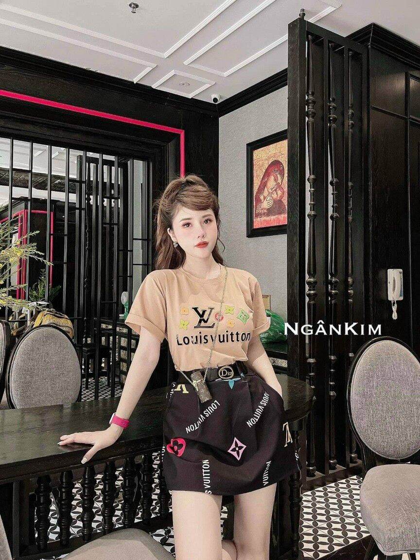 Chân váy xếp ly dài họa tiết LV sang trọng Hàn Quốc -Hàng nhập khẩu |  Shopee Việt Nam