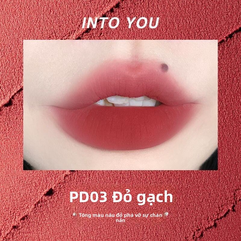 Son Môi into YOU Velvet Lip Mud 342 Son Bóng Mờ Màu Nude Son Môi Che Khuyết Điểm Son Môi Dạng Bột Dạ