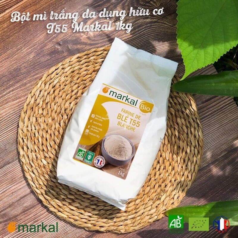 Bột mỳ trắng đa dụng hữu cơ Markal T55 Pháp - Túi 1kg
