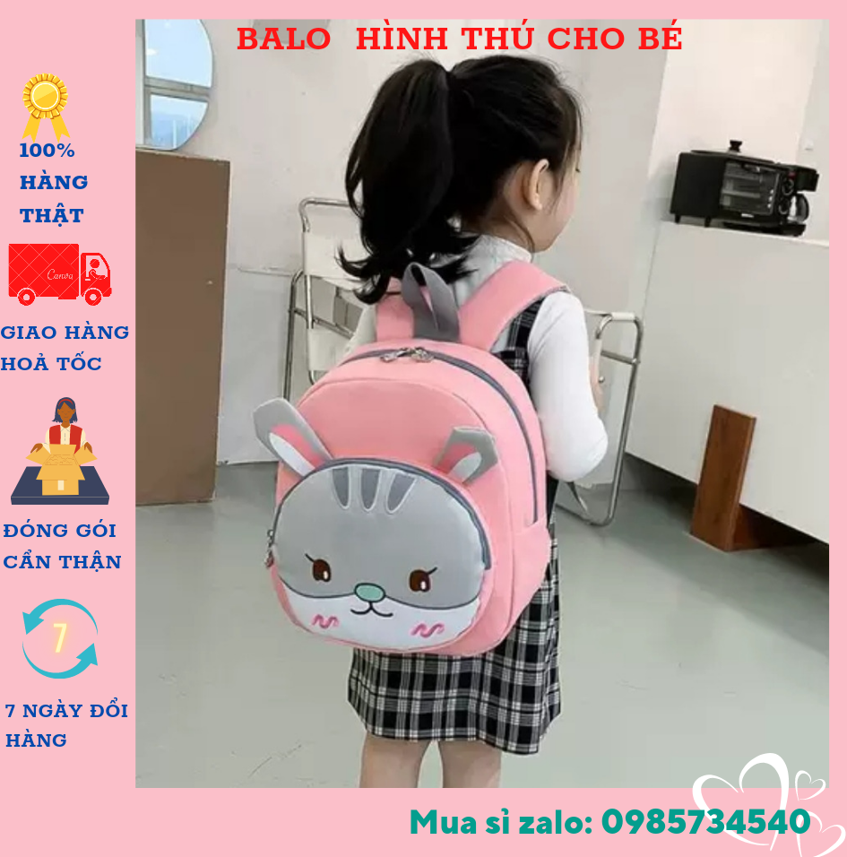 Balo cho bé-cặp cho bé mẫu giáo và tiểu học hình con thỏ