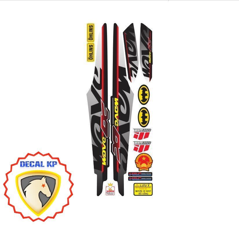 (Nhiều màu) Tem xe wave 100 & 50cc,tem 3 lớp hàng cao cấp