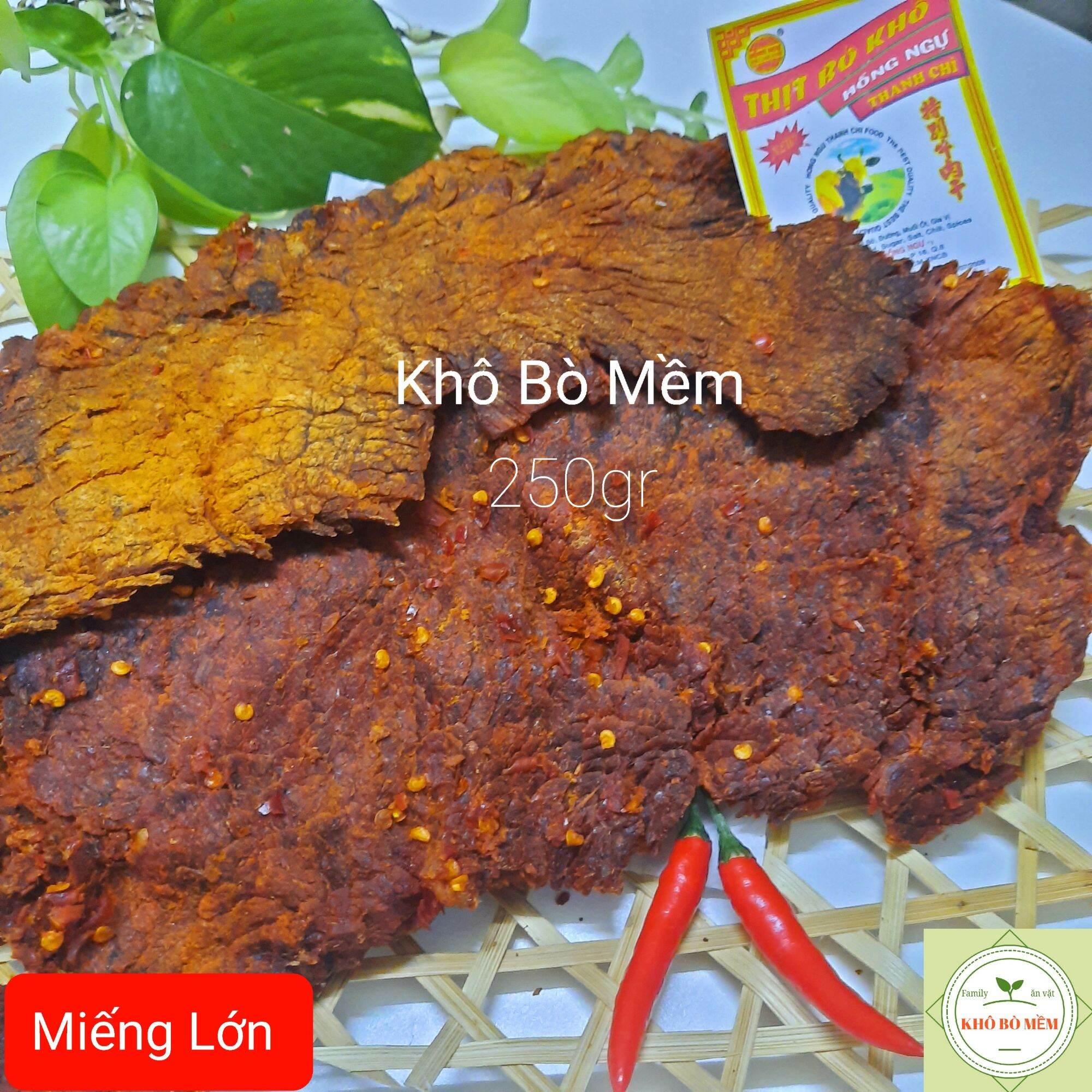 Khô bò mềm hồng ngự - túi zip 250gr - loại ngon đặc biệt chuẩn vị bò