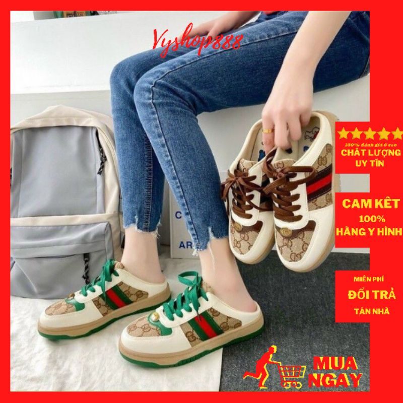 Giày sục đạp gót gg buộc dây thể thao nữ mã22