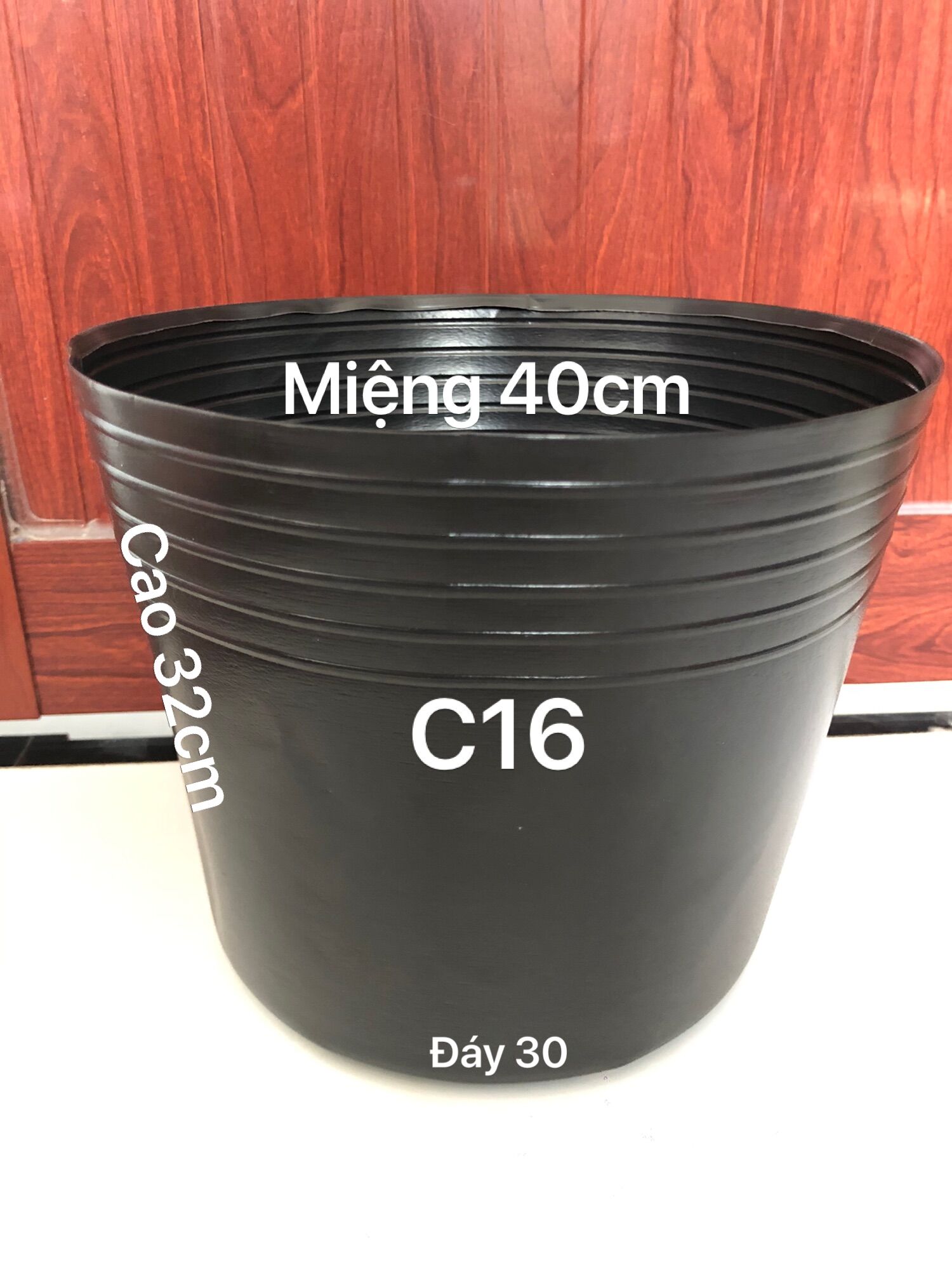 Chậu nhựa trồng hoa 30 cái C16 đen loại tốt dày dặn