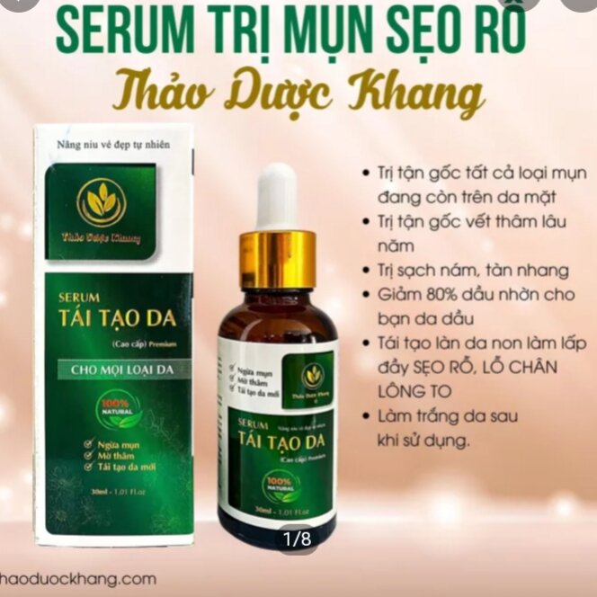 Serum Đánh Bay Sẹo Rỗ Mụn Thâm -Thảo Dược Khang 30ml