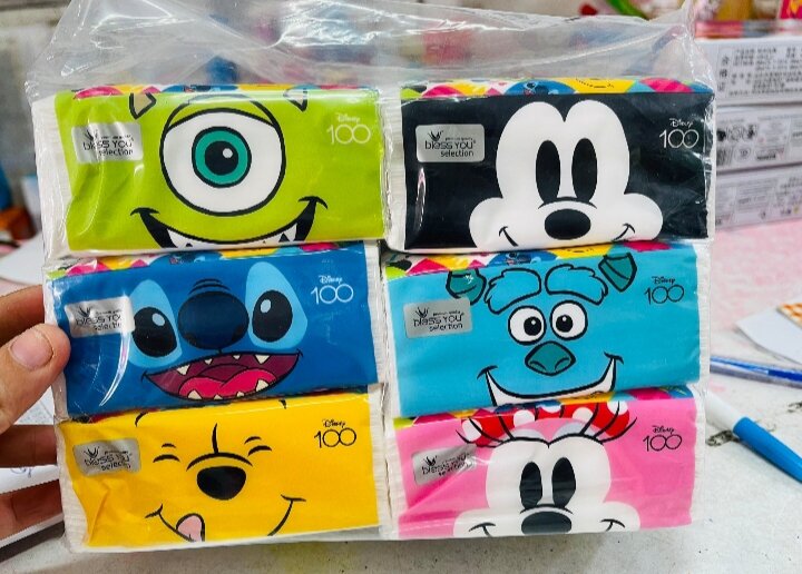 Khăn Popup Bless You Selection Disney 1 lốc 6 gói x 120 tờ